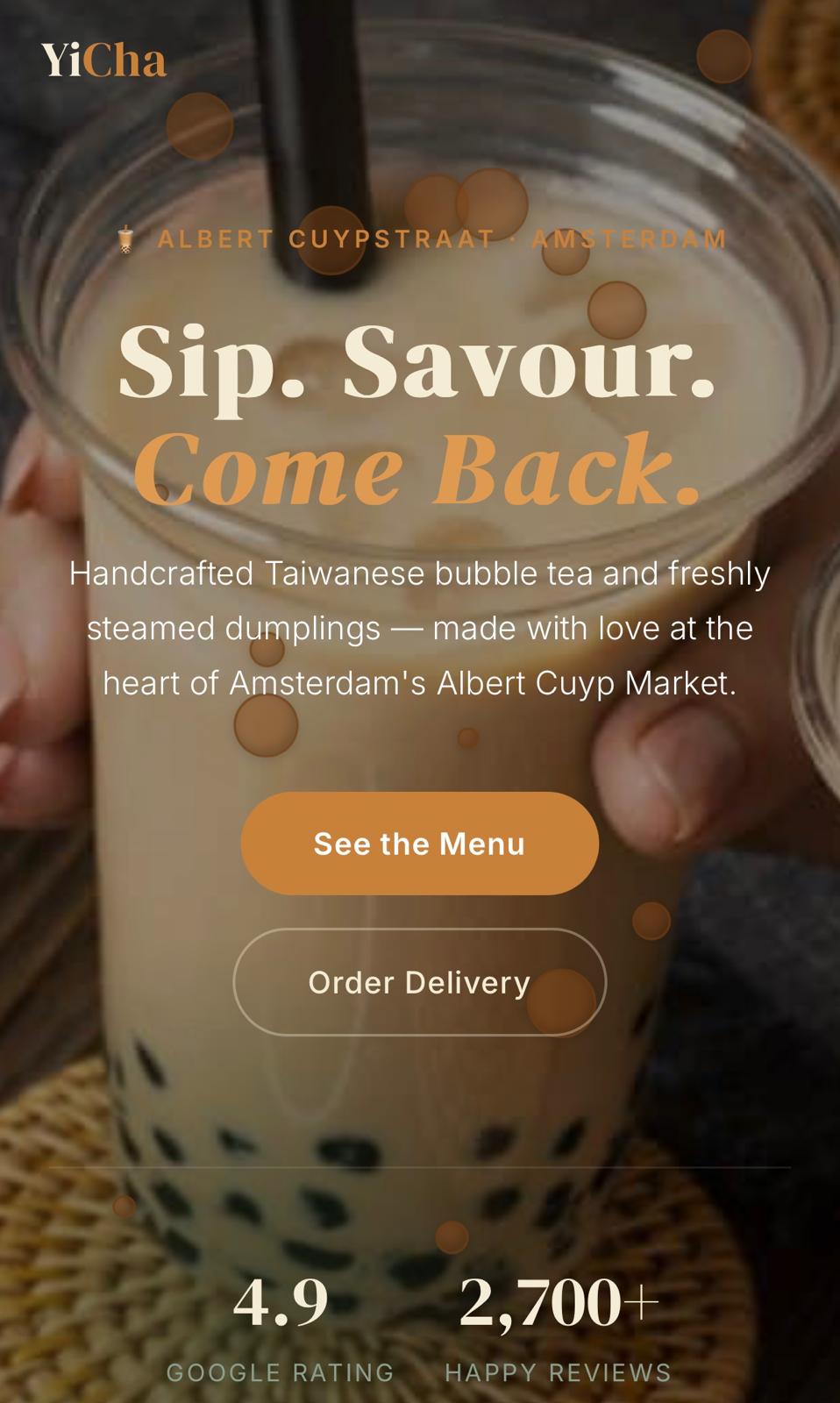 Yi Cha mobile mockup